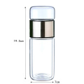 Double Wall Glass Water Bottle Cup Business Office drinking With Tea filter Thermos bottle 380 500ml 1.5L